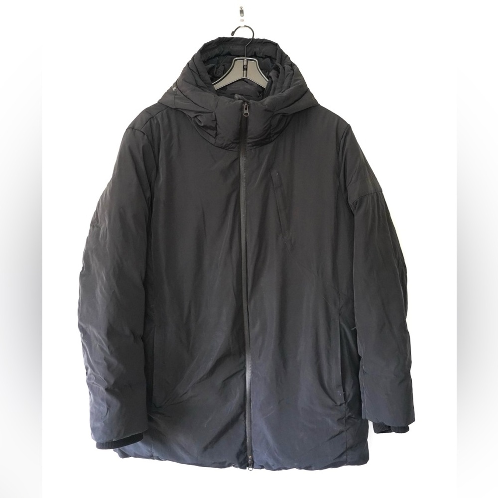 Orobos Goose Down Puffer Jacket Mens Size XXL Black Long Coat Full Zip Winter